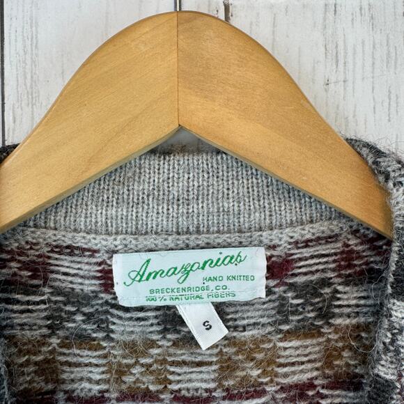 Amazonias Breckenridge Hand Knitted V-Neck Sweater Vest Cardigan Size Small - Picture 5 of 11